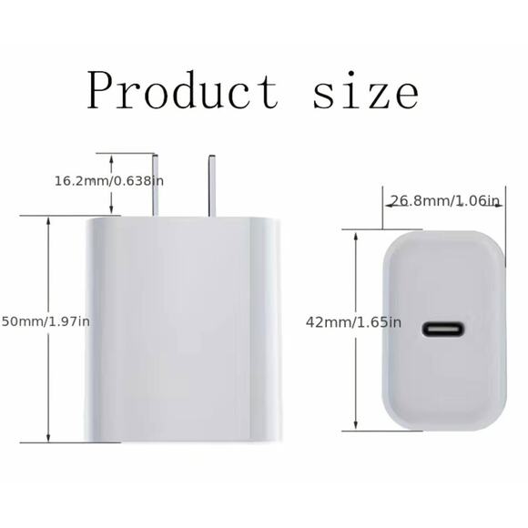 Iphone Fast Charger 20w Wall Type C Compatible With IPhone 14 13 12 11 Pro Max - Picture 4 of 5